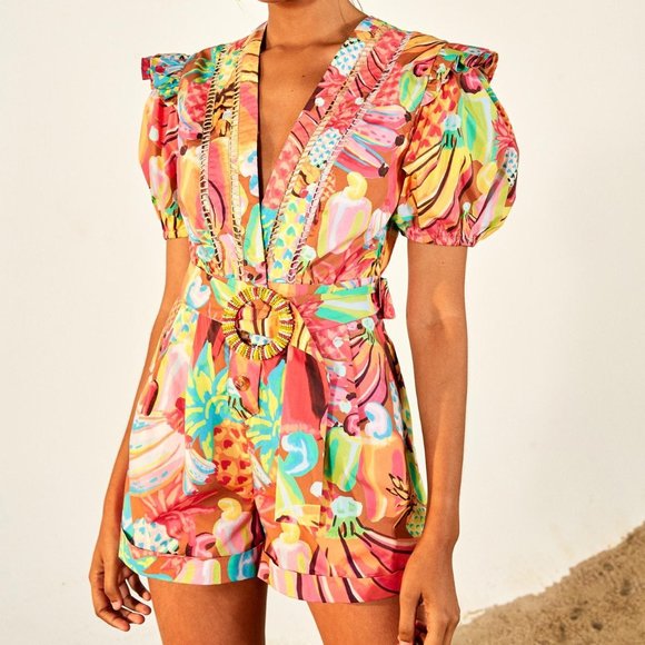 FARM Rio Pants - NWT Farm Rio Fruit Salad Romper